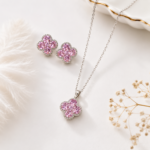Pink Clover Crystal Jewelry Set