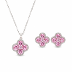 Pink Clover Crystal Jewelry Set - Image 2