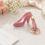 Pink Crystal Heel Keychain