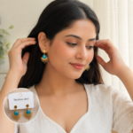 Turquoise Sunburst Statement Earrings - Image 3