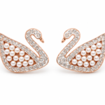 Swan Pearl Crystal Stud Earrings