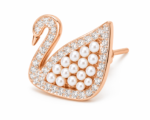 Swan Pearl Crystal Stud Earrings - Image 3