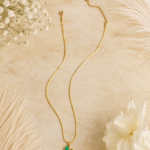 Emerald Green Heart Pendant Necklace | Gold-Plated Stainless Steel