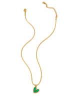 Emerald Green Heart Pendant Necklace | Gold-Plated Stainless Steel - Image 2